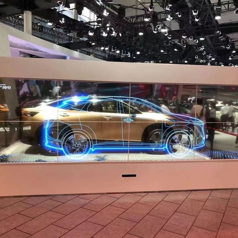 Layar OLED transparan bersinar di berbagai bidang